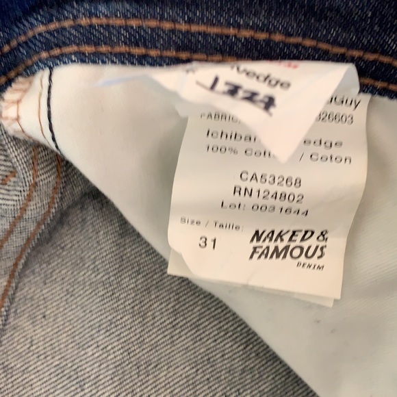 NWOT Naked & Famous RARE MASSDROP Blue Jeans - Picture 6 of 7